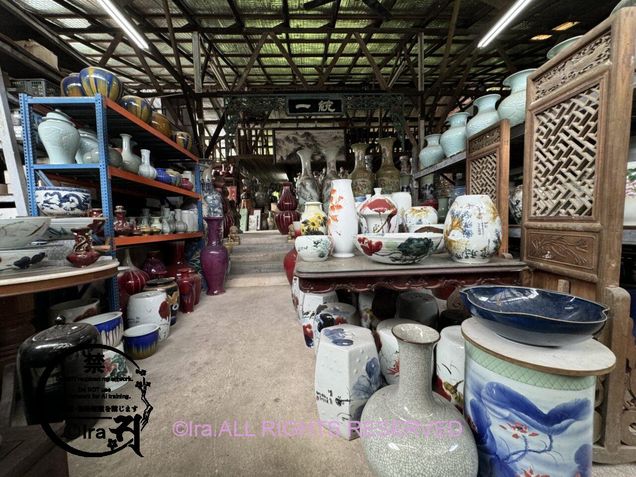 プラナカン陶器最安値販売の工房Thow Kwang Pottery Jungle IMG 0214