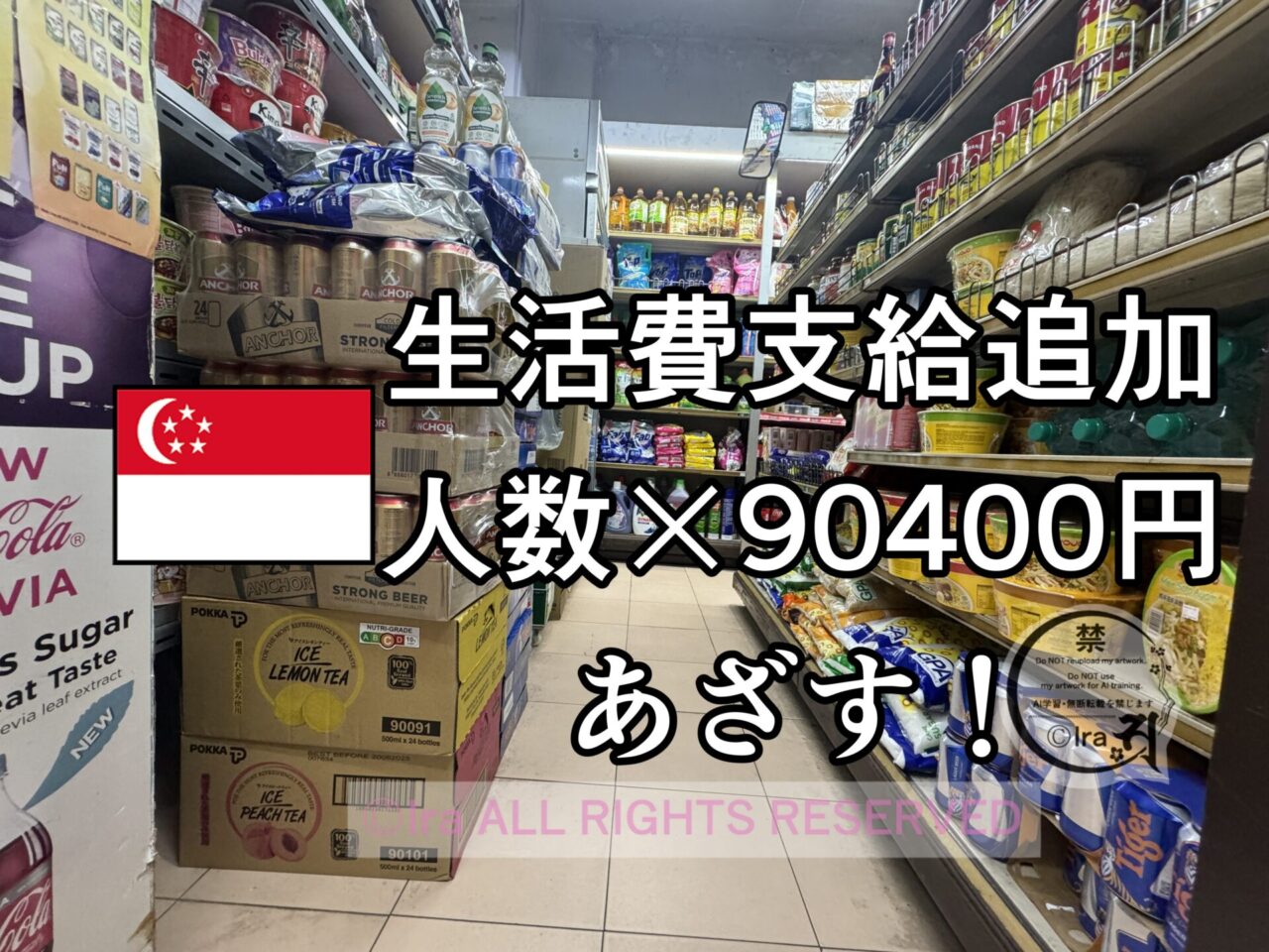 日本政府が真似しない.1人90,400円給付のシンガポール.2025年7月実施 800sg 2