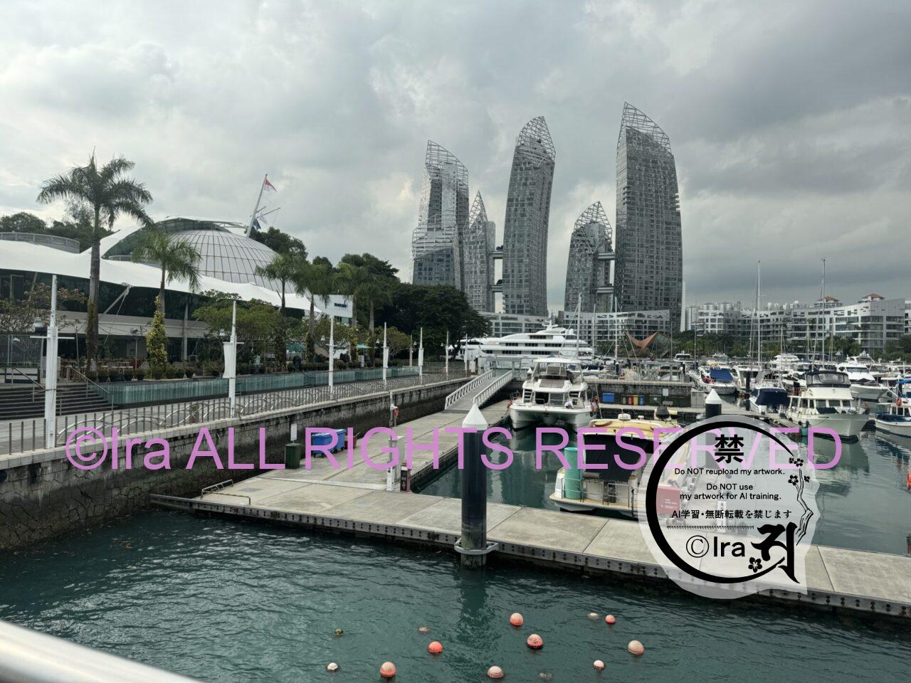 高級住宅地の先にあるケッペル島.船保持者多数(Keppel Island)in Singapore IMG 2507