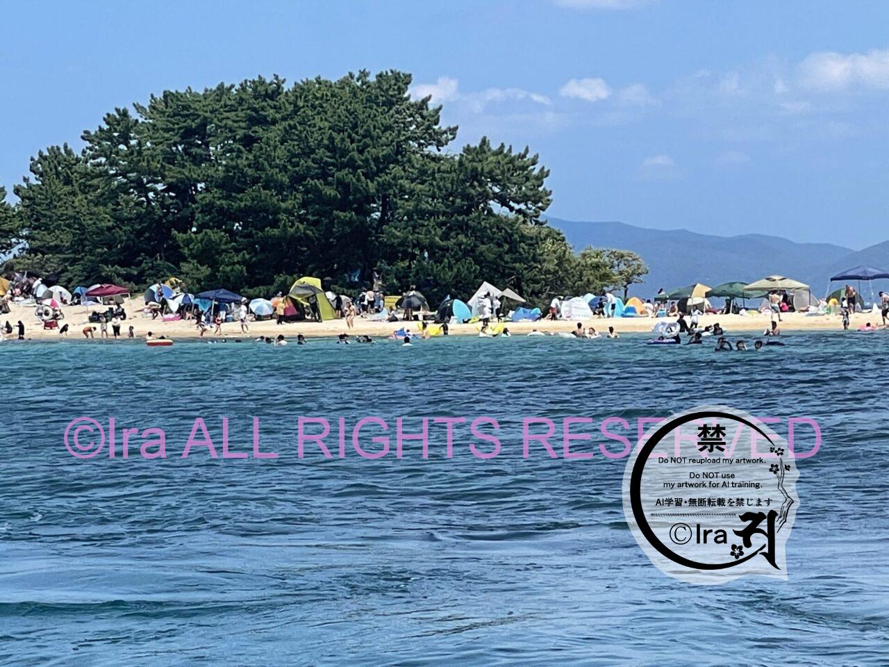親子連れ多.毎年2万人以上が訪れる福井の無人島”水島”!夏だけ臨時船あり IMG 9326