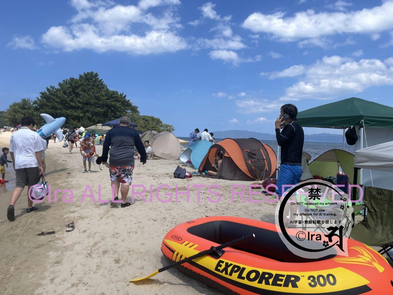 親子連れ多.毎年2万人以上が訪れる福井の無人島”水島”!夏だけ臨時船あり IMG 9346