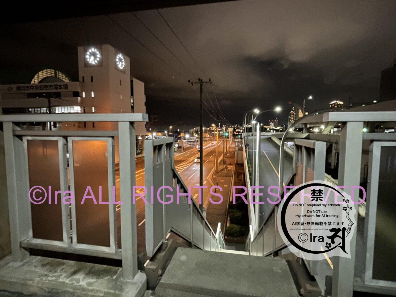 【廃墟/工場/夜景旅】夜の横浜中央卸売市場と歩道橋マニア IMG 5485